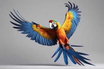 Wall Mural - Beautiful yellow and blue macaw parrot