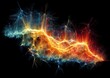 A glowing neural network made of glowing flows of streaming code