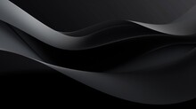 Black Waves Abstract Background Design. Black Friday Sale Concept. Modern Premium Wavy Texture For Banner, Business Backdrop. Luxurious Shiny Elegant Wave Illustration.