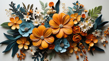 Polymer Clay Nature Study: A Polymer Clay Tableau Of Leaves, Flowers, And Insects, Highlighting The Beauty Of The Natural World