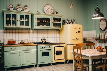 Wall Mural - Kitchen interior with furniture and utensils. Furniture in a modern style.