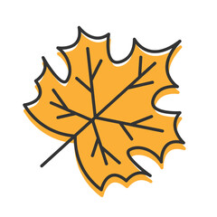 Poster - Isolated colored autumn leaf icon Flat style Vector