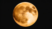Full Orange Moon In Png Isolated On Transparent Background