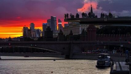 Wall Mural - Amazing sun set time lapse in Moscow Russia