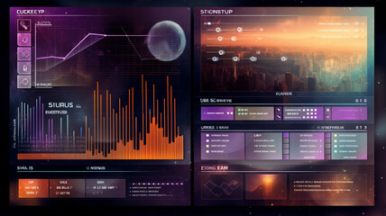 Highly rendering of a monitor screen with stock market data on it