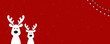 Cute reindeer on a red background. Christmas background, banner, or card.