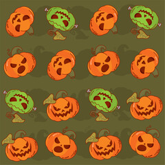 Poster - Halloween pumpkin seamless pattern background Vector