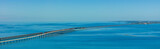 Aerial panorama 7 Mile Bridge Florida Keys