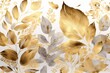 Delicate gold leaf illustration, ideal for wedding invites & social media design. Generative AI