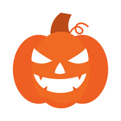 Sticker - Isolated scary halloween pumpkin Creepy decoration Vector