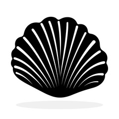 Wall Mural - sea shell icon. black pearl shell icon. shell vector icon.