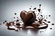 splash heart shaped chocolate,  generative AI