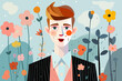 © ADDICTIVE STOCK - Generative AI image of vibrant individual amid blossoms