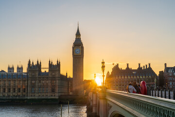 Sticker - Big Ben at sunset in London. England