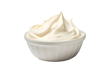 White heavy cream bowl isolated on a transparent and white background