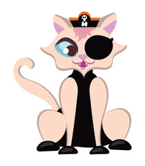 Poster - halloween pet disguised of pirate