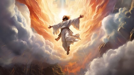 Wall Mural - illustration of Jesus' ascension