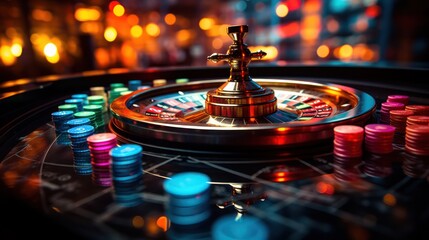 Poster - Colorful Casino Roulette Wheel