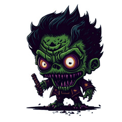  Zombie Cartoon Illustration PNG Transparent Background