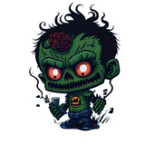 Fototapeta Na sufit - Zombie Cartoon Illustration PNG Transparent Background