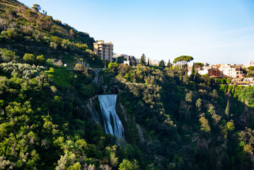 Canvas Print - Great Waterfall in Tivoli - Italy