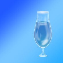 A Glass Of Blue Drink, With A Blue Gradient Background