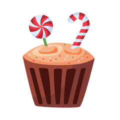 Sticker - christmas dessert candy cane cupcake