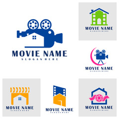 Wall Mural - Set of House Film logo design concept vector. Cinema illustration design