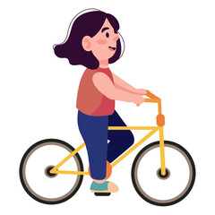 Canvas Print - car free day girl in bike