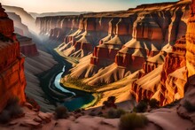 Summertime Canyon View. Sunset In A Colorful Canyon Landscape. Landscape Views. A Wonderful Natural Backdrop. Natural Scenery In The Summer