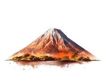 Volcano Isolated On Transparent Background Isolated.