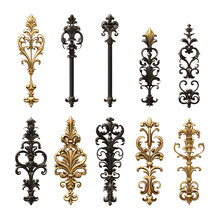Scrollwork Fences Object Isolated Png.