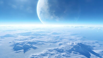 Wall Mural - Fantasy planet  view from space 