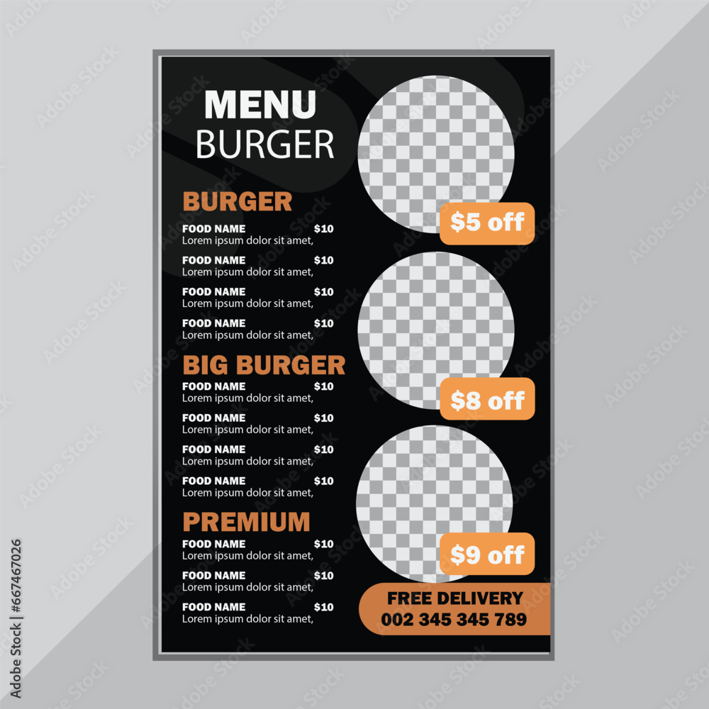 ,Waves Fast Food Restaurant New Menu template Customize this template ...