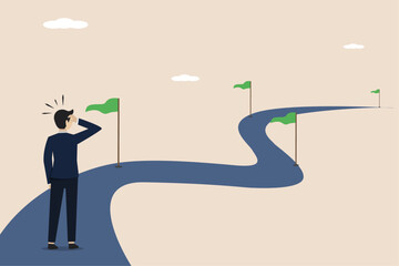 Wall Mural - the road to success, the twists and turns towards the point of success, obstacles in business or sta