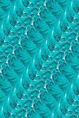 bright teal green diagonal textured connected design