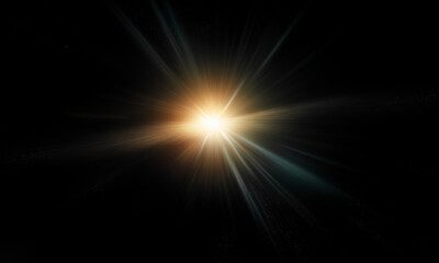 Wall Mural - Beautiful light flares. Glowing streaks on dark background