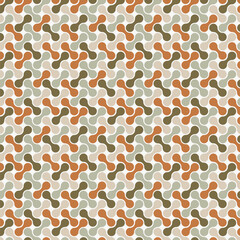 Wall Mural - Abstract geometric seamless pattern. Element design with circle shapes in orange, brown, and beige colors. Earth-tone backgrounds. Vector Illustration.