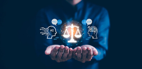 ai ethics or ai law concept. developing ai codes of ethics. compliance, regulation, standard , busin