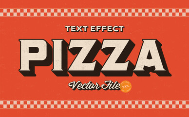 Vintage pizza text effect