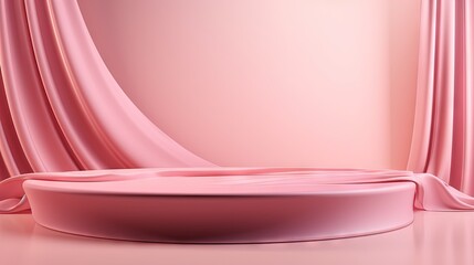 Poster - Minimal product presentation stand on abstract luxury beauty backdrop