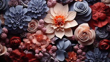 Wall Mural - Abstract background of flowers. Close-up. Floral flower illustration. Generative AI