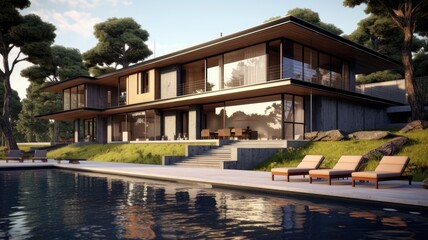 Fototapete - Visualize a person using architectural software to create detailed 3D models and renderings of architectural projects