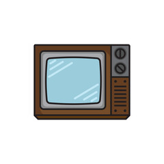 Poster - old school colored tv icon vector