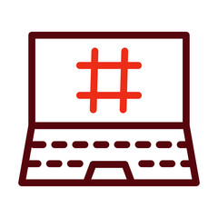 Hashtag Thick Line Two Colors Icon Design