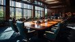 © Custom Media - Wide Angle Shot of a Spacious Boardroom with Luxurious Seating