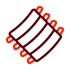 Ribs Thick Line Two Colors Icon Design