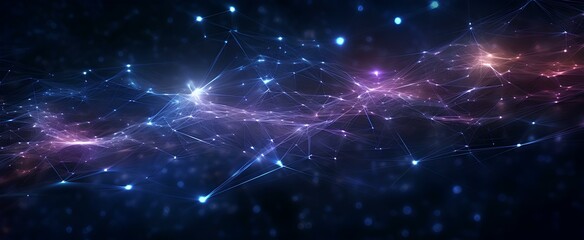 Network connection fiber optic, abstract futuristic network lines background, technology concept 3D banner. generative AI