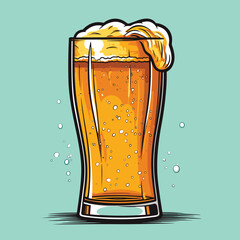 Sticker - Vintage retro beer vector isolated on neutral background