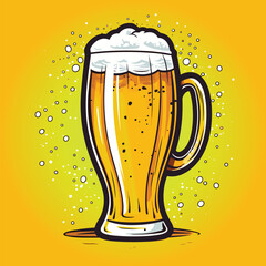 Sticker - Vintage retro beer vector isolated on neutral background